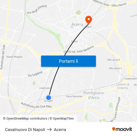 Casalnuovo Di Napoli to Acerra map