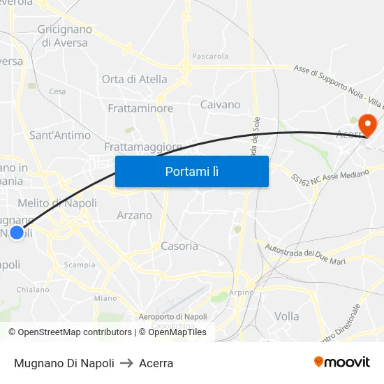 Mugnano Di Napoli to Acerra map