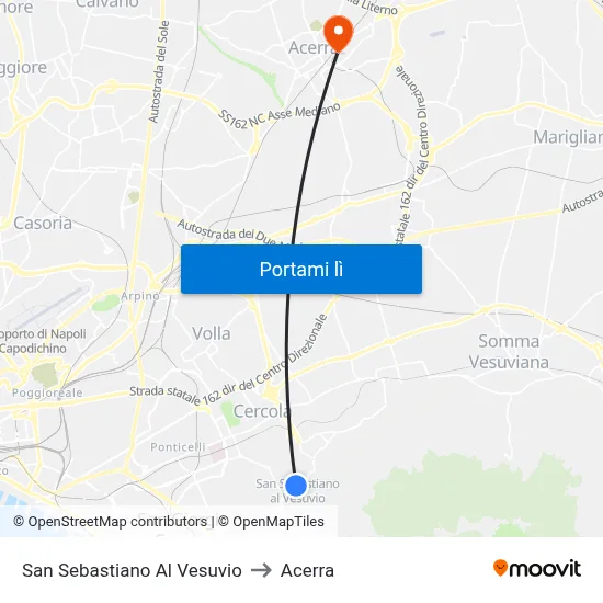 San Sebastiano Al Vesuvio to Acerra map