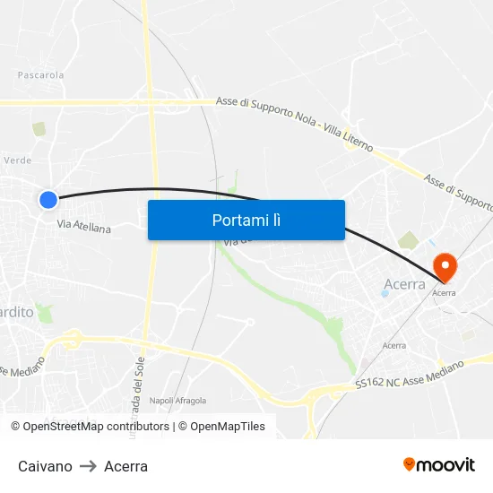 Caivano to Acerra map