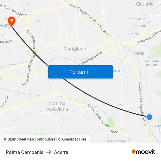 Palma Campania to Acerra map
