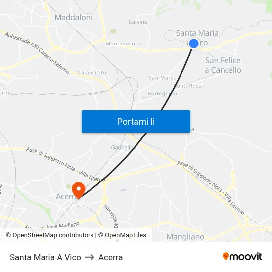 Santa Maria A Vico to Acerra map