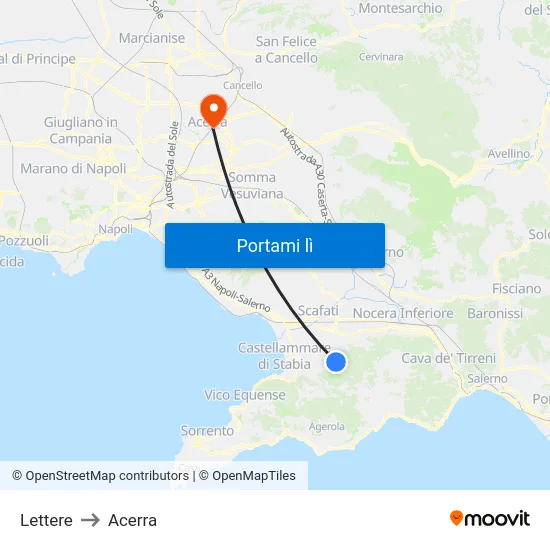 Lettere to Acerra map