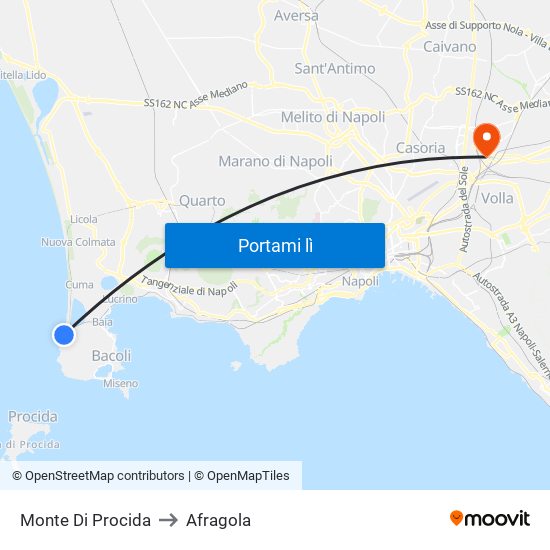 Monte Di Procida to Afragola map