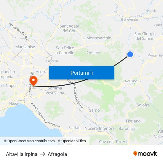 Altavilla Irpina to Afragola map