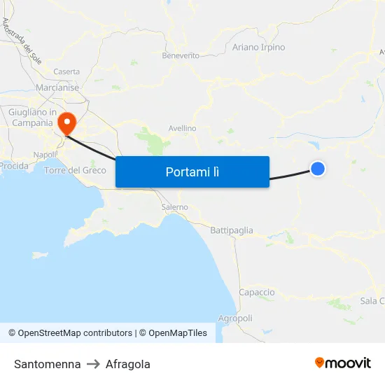 Santomenna to Afragola map