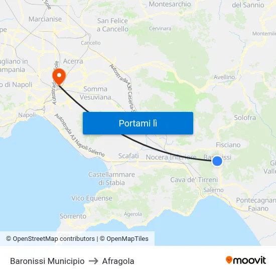 Baronissi Municipio to Afragola map