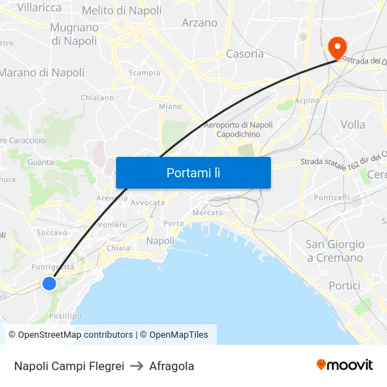 Napoli Campi Flegrei to Afragola map
