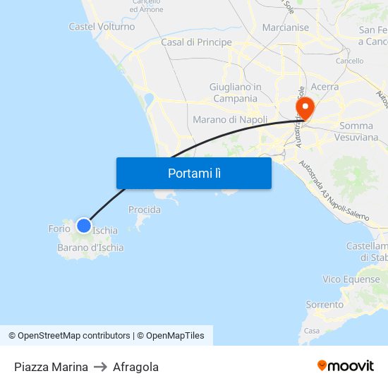 Piazza Marina to Afragola map