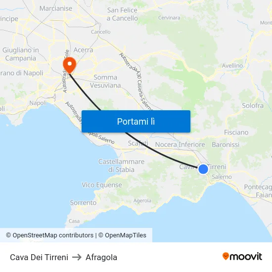 Cava Dei Tirreni to Afragola map