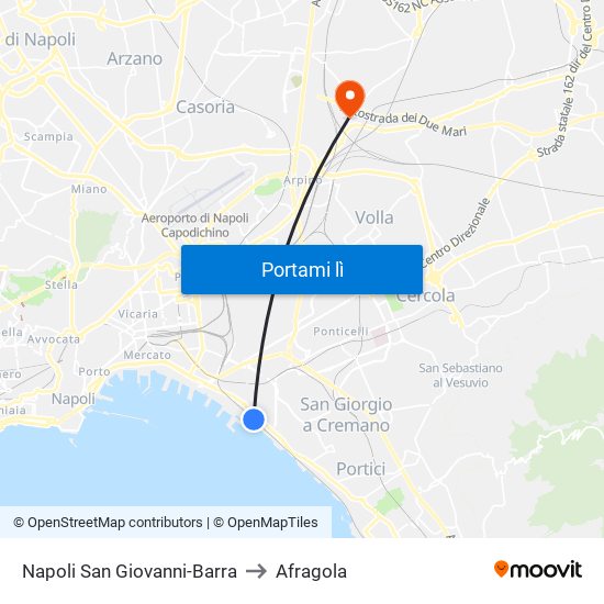 Napoli San Giovanni-Barra to Afragola map