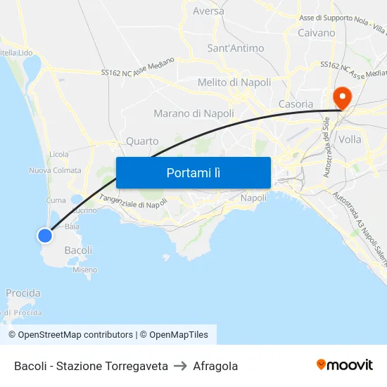 Bacoli - Stazione Torregaveta to Afragola map