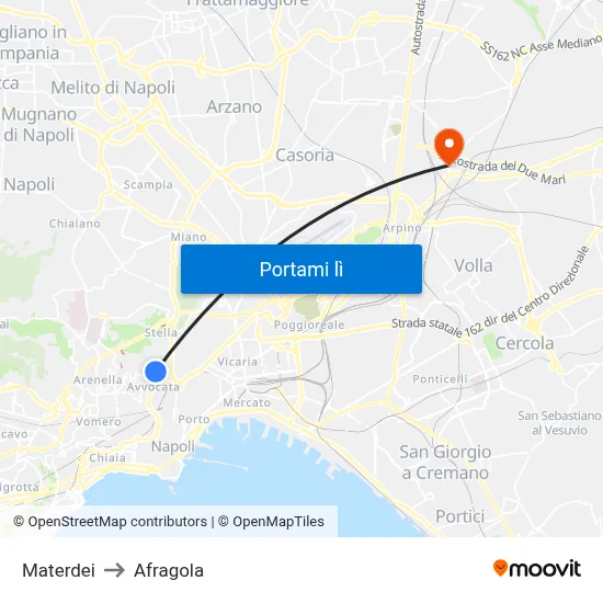 Materdei to Afragola map