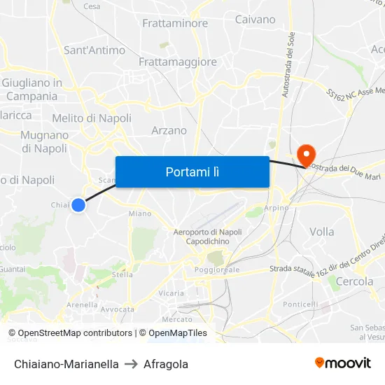 Chiaiano-Marianella to Afragola map