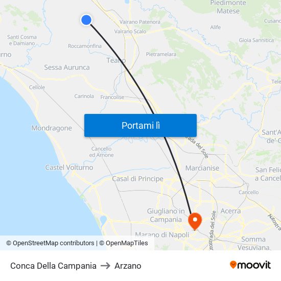 Conca Della Campania to Arzano map