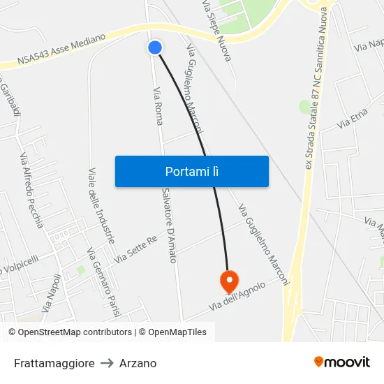 Frattamaggiore to Arzano map