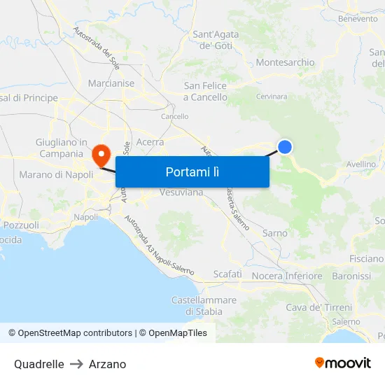 Quadrelle to Arzano map