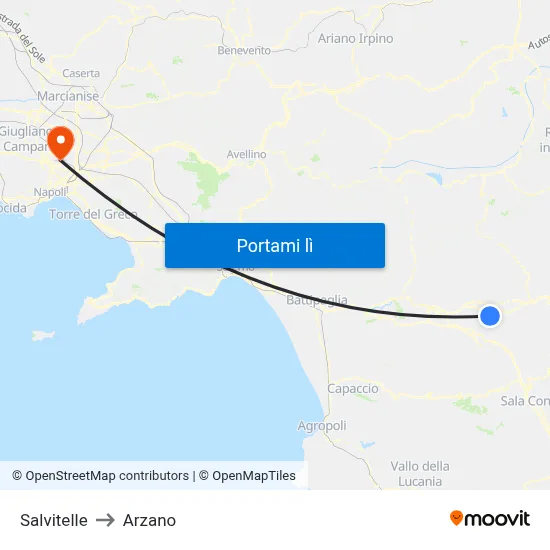 Salvitelle to Arzano map