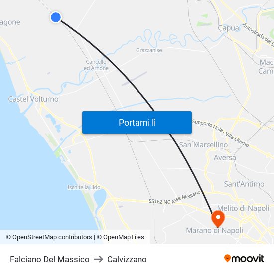 Falciano Del Massico to Calvizzano map