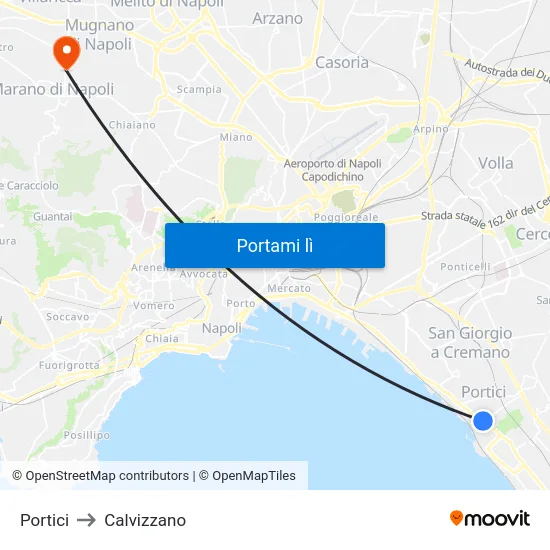 Portici to Calvizzano map