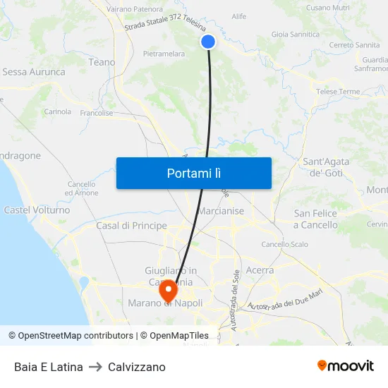 Baia E Latina to Calvizzano map