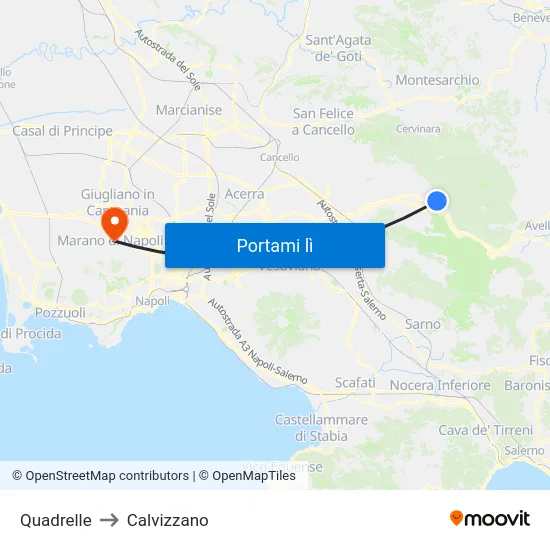 Quadrelle to Calvizzano map