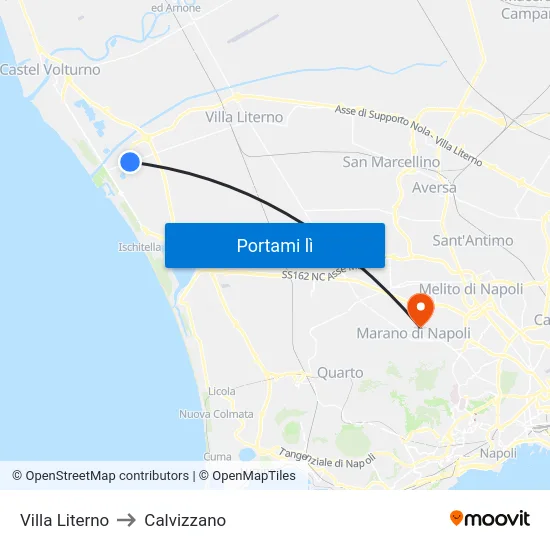 Villa Literno to Calvizzano map