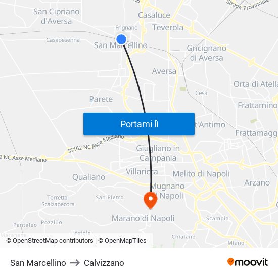 San Marcellino to Calvizzano map