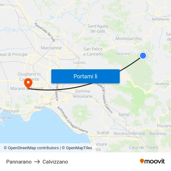 Pannarano to Calvizzano map