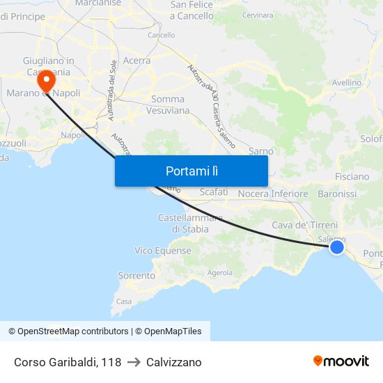 Corso Garibaldi, 118 to Calvizzano map
