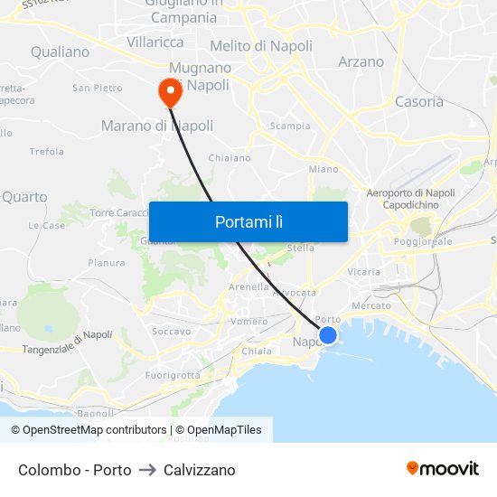 Colombo - Porto to Calvizzano map