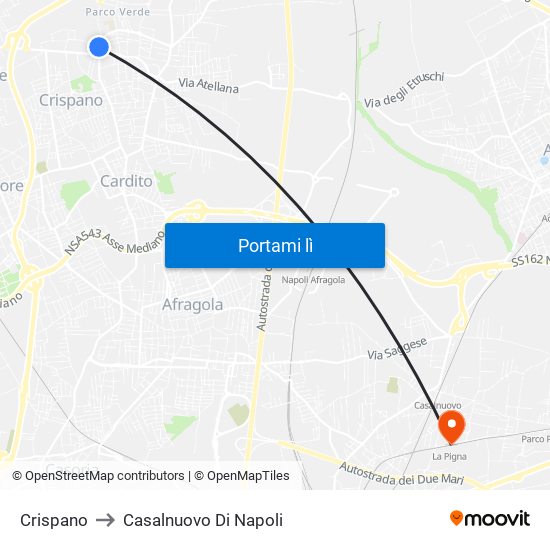 Crispano to Casalnuovo Di Napoli map