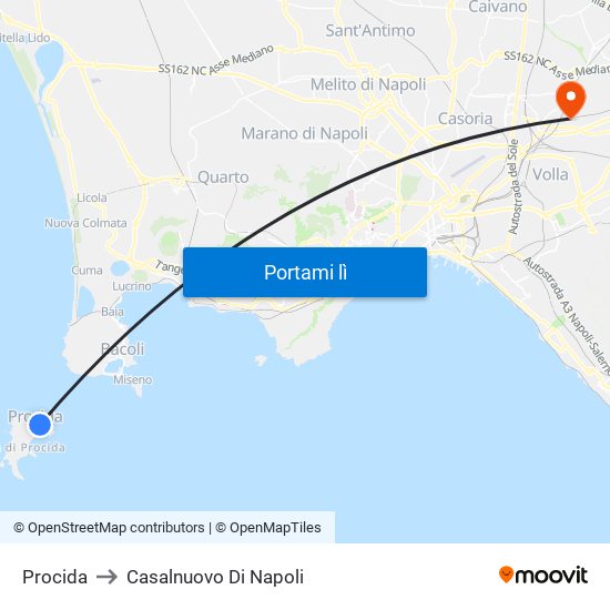 Procida to Casalnuovo Di Napoli map