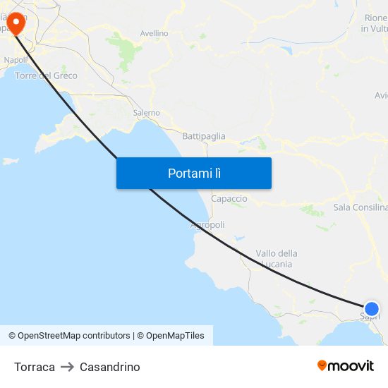 Torraca to Casandrino map