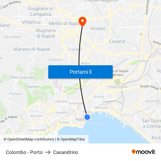 Colombo - Porto to Casandrino map