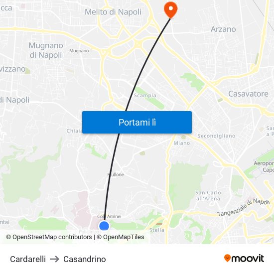 Cardarelli to Casandrino map