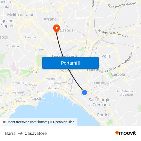 Barra to Casavatore map