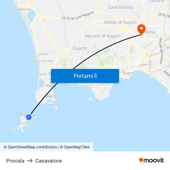 Procida to Casavatore map