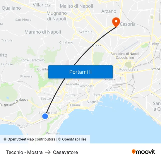 Tecchio - Mostra to Casavatore map