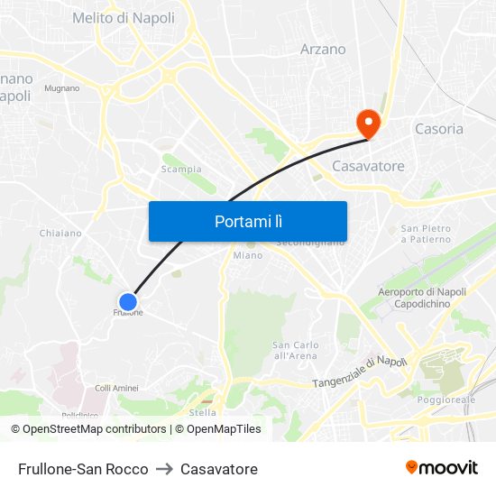 Frullone to Casavatore map