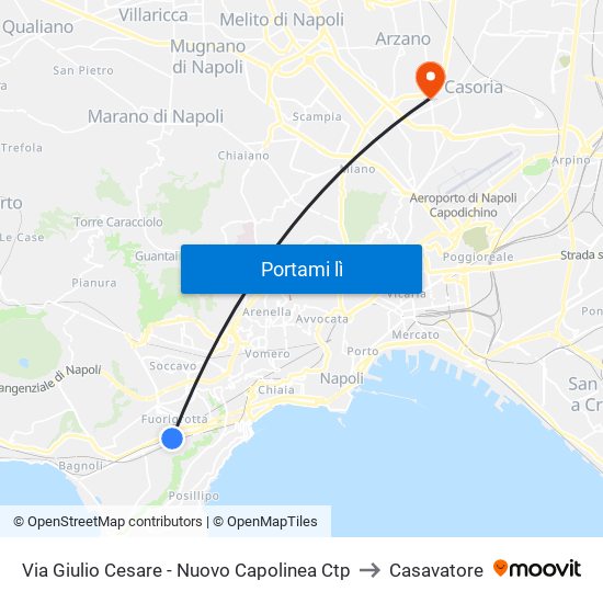 Via Giulio Cesare - Nuovo Capolinea Ctp to Casavatore map