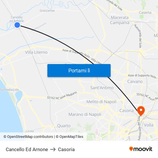 Cancello Ed Arnone to Casoria map
