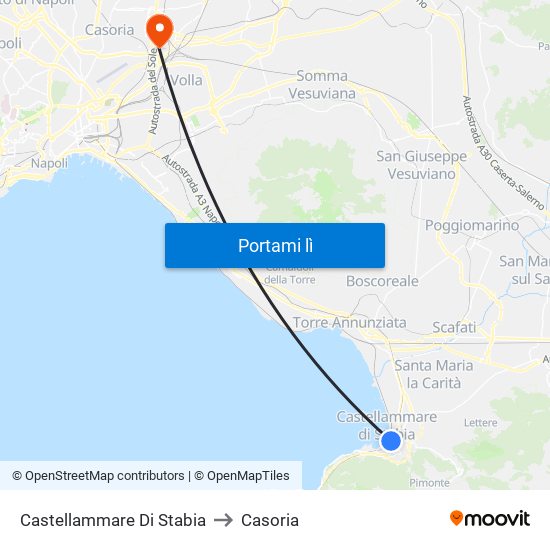 Castellammare Di Stabia to Casoria map
