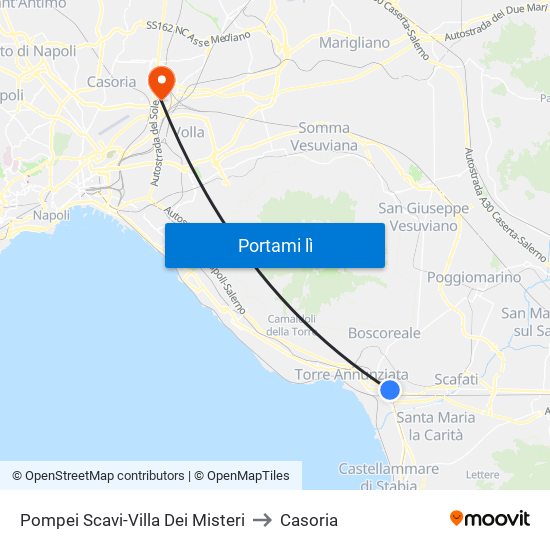 Pompei Scavi-Villa Dei Misteri to Casoria map