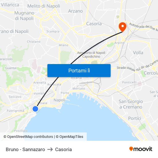 Bruno - Sannazaro to Casoria map