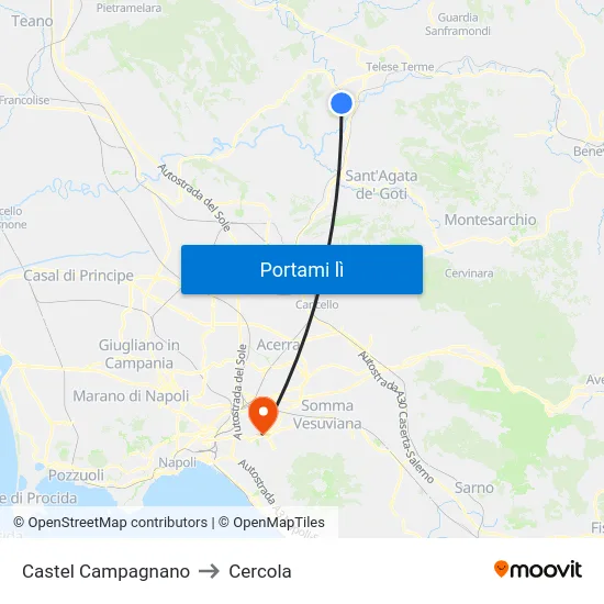 Castel Campagnano to Cercola map