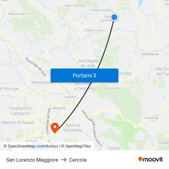 San Lorenzo Maggiore to Cercola map