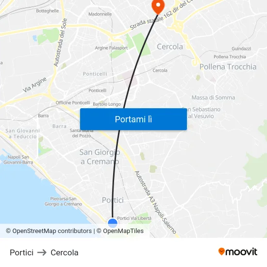 Portici to Cercola map