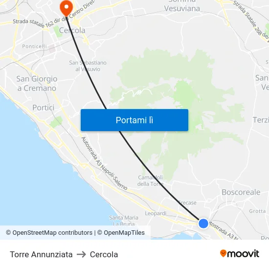 Torre Annunziata to Cercola map