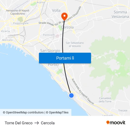 Torre Del Greco to Cercola map